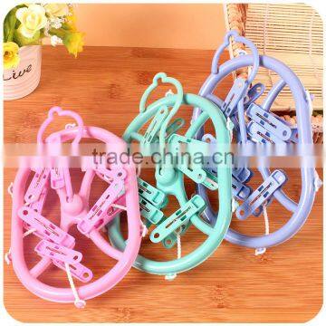 C215 Drying Clothes Plastic Hanger With Clips Ellipse Shape photo-2