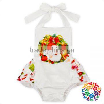 Customize White Backless Baby Romper Christmas Kids Jumpsuit Wholesale Kids Romper