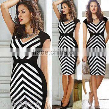 Women Formal Busines Sleeveless Slim Fit Bodycon Pencil Cocktail Evening Dress