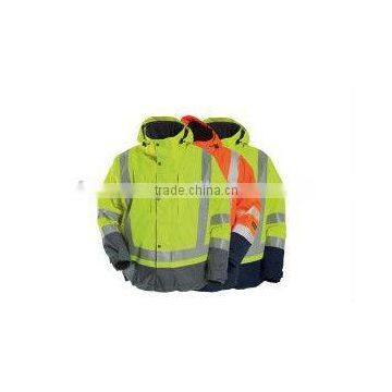 polyester pu coat hi vis workwear mens body warmer winter jacket