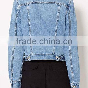 2017 New Design Sample Wholesale China Guangzhou Denim Facotry Winter Jean Women Long Sleeves Hooded Bomber Jacket for Ladies photo-6