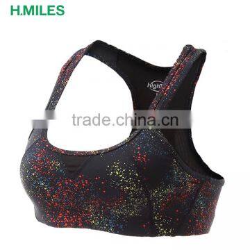 Sexy Plain Ladies High Resilience Padded Fitness Sports Bra for Women