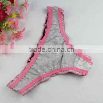 Stock Sey Cotton g String Thongs Women Panties Underwear Briefs Cotton Black With Little Floral G-string Ropa Bragas Tangas Calc photo-3