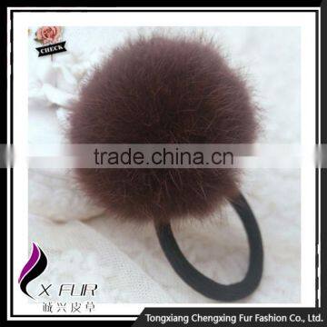 CX-E-21 Mixing Colors 2016 Genuine Rabbit Fur Ball Small Elastic Hair Band photo-6