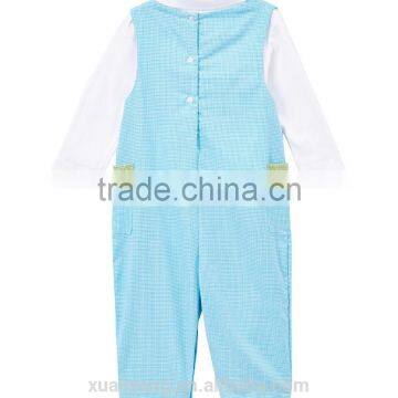 Wholesale Baby Clothes 100% Cotton Western Kids Wear Suspender Set Summer Boys Infant Short Cotton Baby1 Set Newborn Clothes photo-2