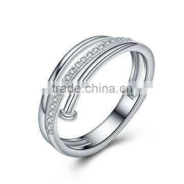 Ally express cheap wholesale high-end s925 silver jewelry AAA+ zirconia adjustable finger nail ring