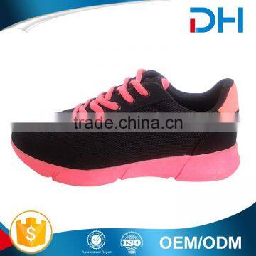 2017 black mesh upper PU pink outsole shoes women sport