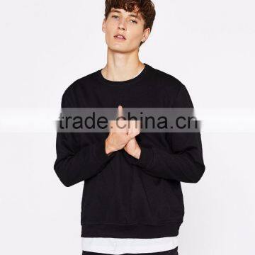 Autumn Winter Sweatshirt With Elastic Waist And Cuffs Customizable Cotton Fleece Plain Style Sweater 50% Cotton 50% Polyester