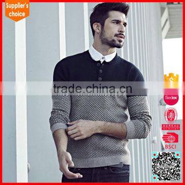 New fashion casual pullover mens button sweater thick warm sweater