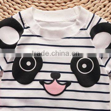 2016 New Design Cute Cartoon Bear Pattern Cotton Long Sleeve T-shirt High Qulaity Jeans Baby Boy Clothes 1st Birthday Outfits photo-5
