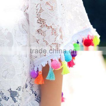 S60707B New Arrival Ethnic Style Girls Clothes Cotton Lace Long Sleeve Costume For Kids photo-3