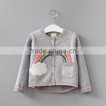 S17699A Children Sweaters Rainbow Pattern Girls Clothes Kids Sweaters