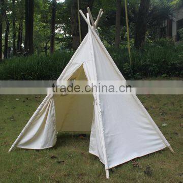 ShiJ Tipi 5-Walls Beige 100% Cotton Teepee Tent photo-4