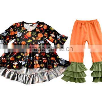 Cartoon Halloween Girls Clothing Sets of Printed Long Sleeve Baby Wholesale outfit Clothes