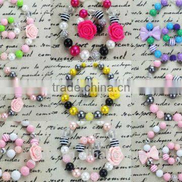 Frozen Turquoise Chunky Bubblegum Necklace and Bracelet Set Wholesale