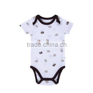 Factory Price Summer 100% Cotton Newborn Short Sleeve Bodysuit Soft Playsuit Baby Boy Romper Animal Pattern