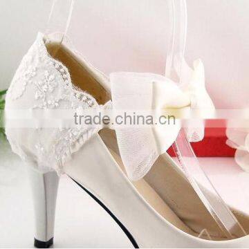 Fashionable Lace and Bow Tie For Shoe Heel Shoes Ornament With Metal Clip Shoe Charms photo-3