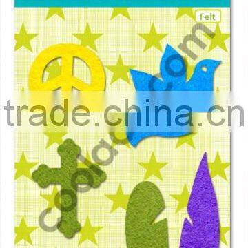 Felt Iron on patch colorful dove leaves cross peace accessories