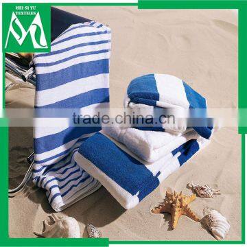 Large blue and white stripe beach pool towel wholesale