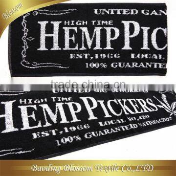 Gaoyang Hebei China Sweat Towel With Letters Many Kinds to Choice 100% Cotton Plain Jacquard Sports Towel Small 30*90cm photo-2