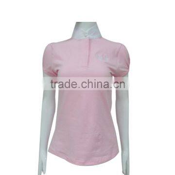 Korean fashion slim fit women horse riding polo shirt