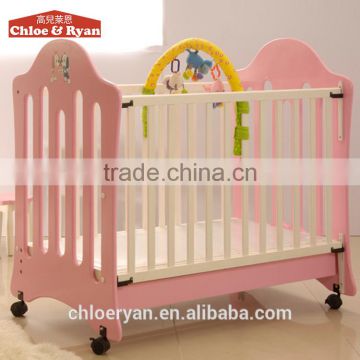 Hot sale small wheels baby wooden nursing bed room furniture childrens baby buggy