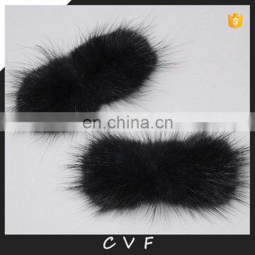 Handmade real fur decoration wholesale genuine fur bowknot for girl