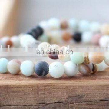 Fashion Amazonite Stone Bangle Gemstone Essential Oil Diffuser Bracelets