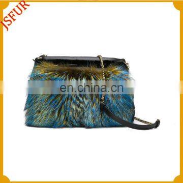 Customized Genuine Raccoon Fur Hand Bag Fur Bag Travelling Bag