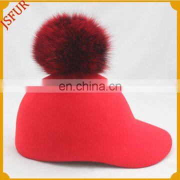 Red Colour Adult Cap With Wobby Ball Summer Casual Cap