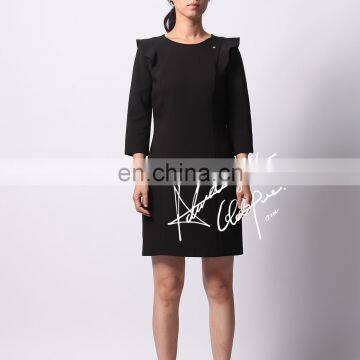 lady office wear long sleeve fashion casual dresses women office uniform dresses