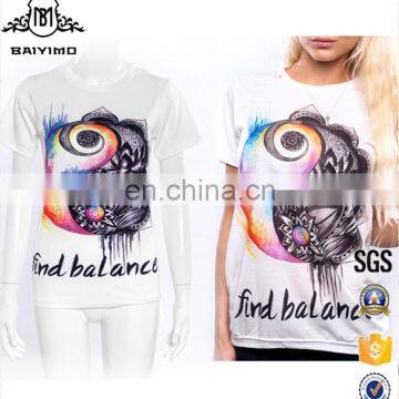 Casual Fashion Tops Summer Cotton Short Sleeve Women Custom Slim Fit T Shirt Printing