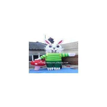 inflatable rushroom and rabbit