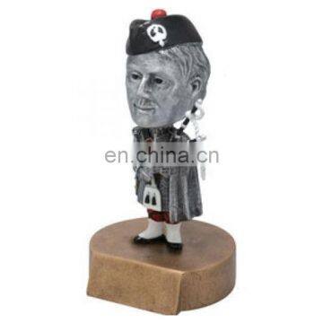 Customized silvery resin pirate statue