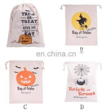 In Stock Wholesale 100% Cotton Canvas Halloween Gifts bags Halloween Sack