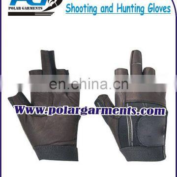 Black leather shooting and hunting gloves/Gun shooting gloves