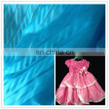 polyester crinkle crystal organza besting selling in dubai children dress fabric