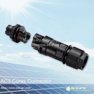 Solar AC3P and 5P connector with TUV approval  for solar inverter