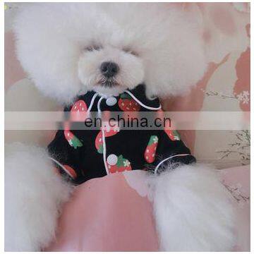 Pet Dog Cat Pajamas Soft Pet Apparel Dog Cloth Strawberry Chicken Pattern Homewear Sleepwear Occident photo-4