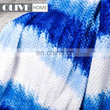High Quality Knitted 100% Polyester Super Soft Ombre Jacquard Flannel Fleece Blanket photo-3