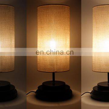 Bedroom Living Room Linen Fabric Round Lampshade New Design Fancy Fabric Table Lamp photo-6