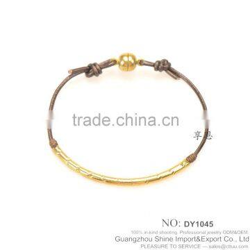 magnetic copper bracelet brass leather bracelet bio magnetic bracelet for girl