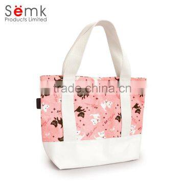 Fashion Women Beautiful Pink Full Color Printing Non-woven Neoprene Tote Bag photo-4