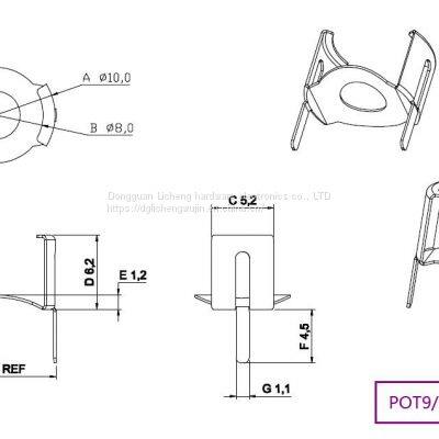 POT9/5 Clip GU9/5 Cylindrical Magnetic Core Clamp, High Frequency Transformer Clamp，Spot Sale photo-2