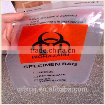 2014 China Custom Printed LDPE Resealable Specimen Bags Medical Use