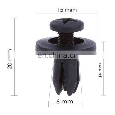 Car Accessories Universal 6mm 8mm Plastic Car Fastener Door Trim Panel Bumper Fender Push Type Shield Retainers Rivets Clips