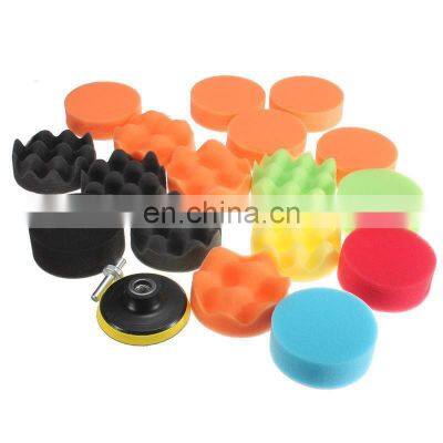 19 P c s Car Vehicle 80 mm Polishing Buffer Pad Sponge Kit +Polishing Wheel+  Drill Adapter Polisher Set