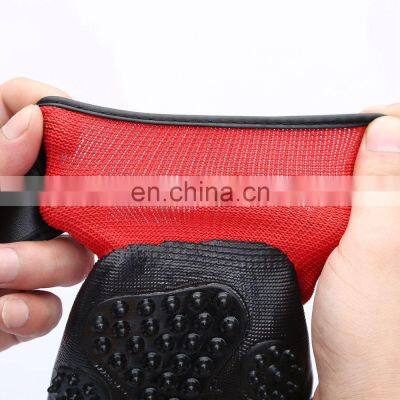 Gentle De-shedding Brush Five Finger Design Pet Grooming Gloves for Cats, Dogs and Horses photo-4