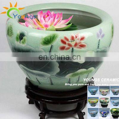 Large Chinese Crackle Ceramic Garden Decorative Fish Pot