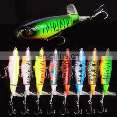 Hot sale 8 color 10CM 13G Topwater Floating Whopper Popper Lure Hooks Hard Bait propeller Fishing Lures